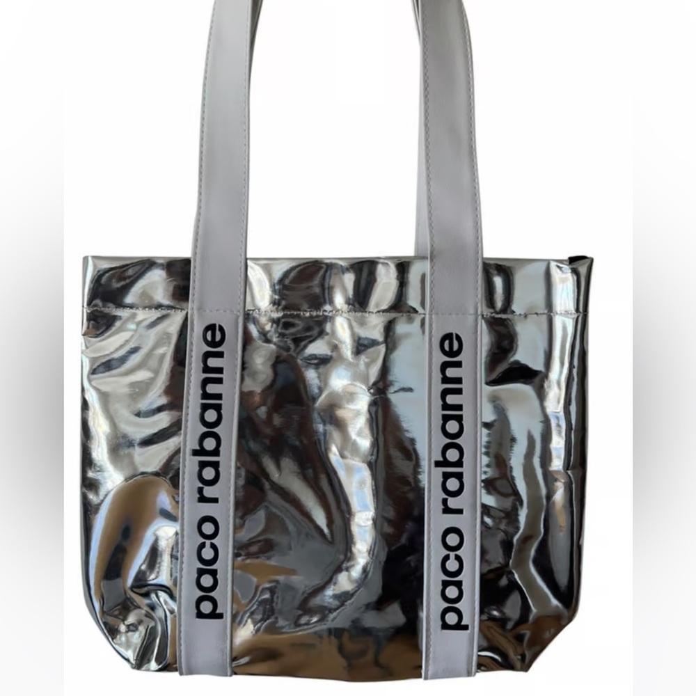 Paco Rabanne Metalic silver tote